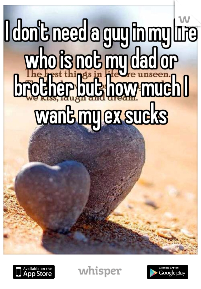 I don't need a guy in my life who is not my dad or brother but how much I want my ex sucks