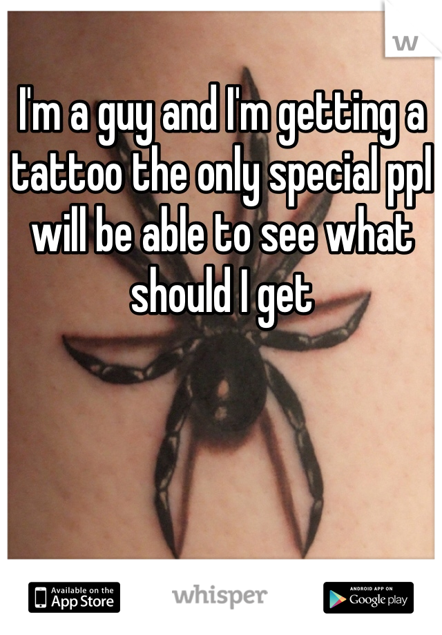 I'm a guy and I'm getting a tattoo the only special ppl will be able to see what should I get 