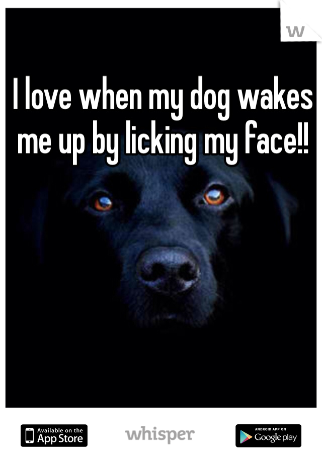 I love when my dog wakes me up by licking my face!!