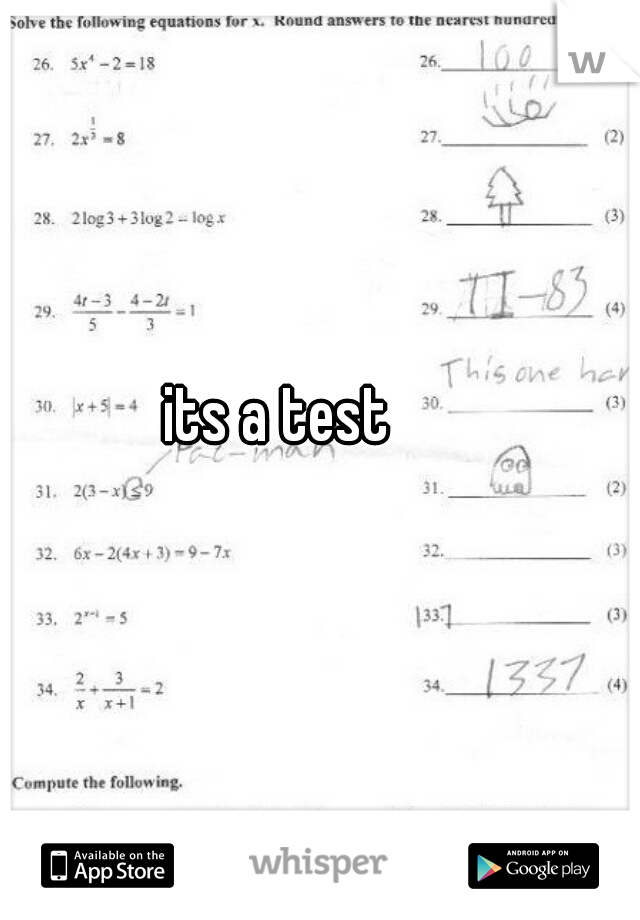its a test