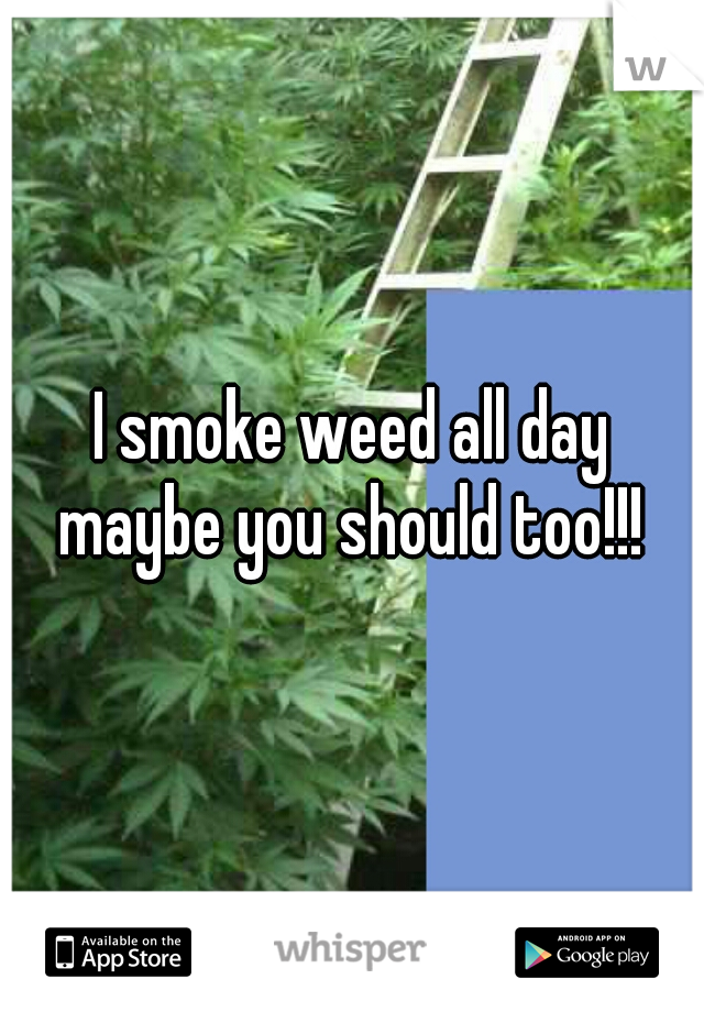I smoke weed all day maybe you should too!!! 