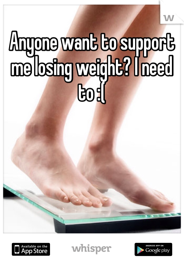 Anyone want to support me losing weight? I need to :(