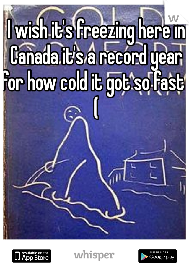 I wish it's freezing here in Canada it's a record year for how cold it got so fast :(