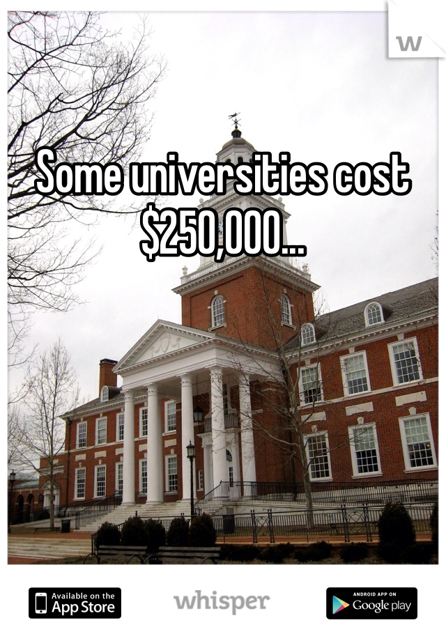 Some universities cost $250,000...