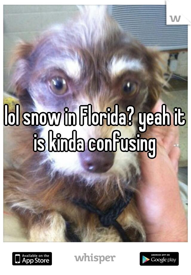 lol snow in Florida? yeah it is kinda confusing 