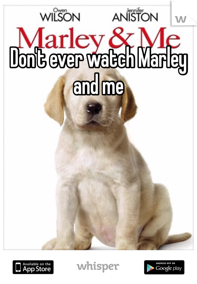 Don't ever watch Marley and me
