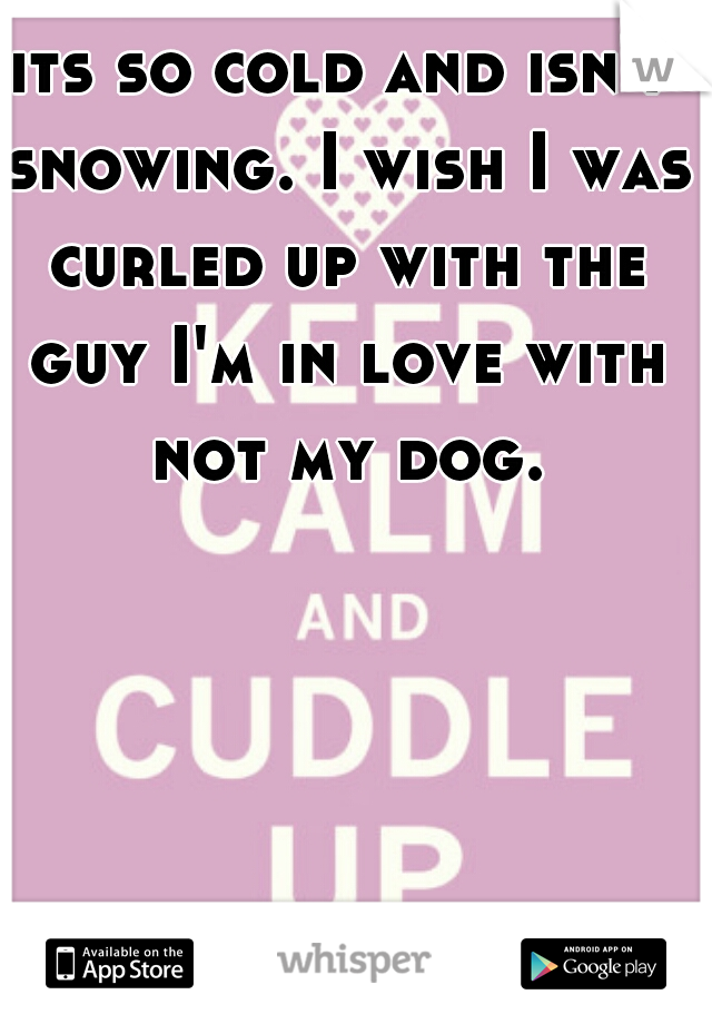 its so cold and isn't snowing. I wish I was curled up with the guy I'm in love with not my dog.
