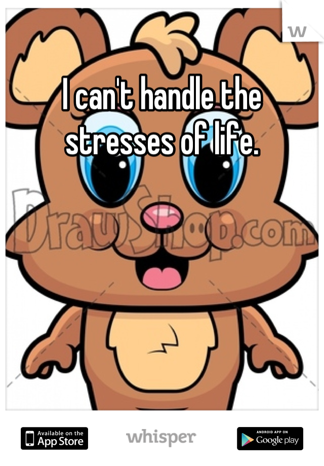 I can't handle the stresses of life.