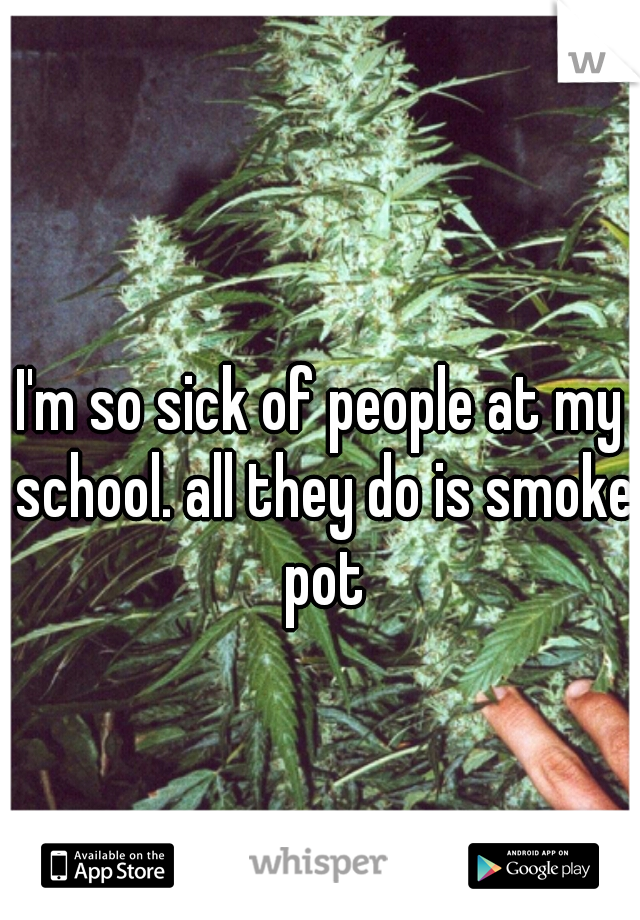 I'm so sick of people at my school. all they do is smoke pot