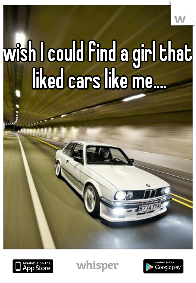wish I could find a girl that liked cars like me....