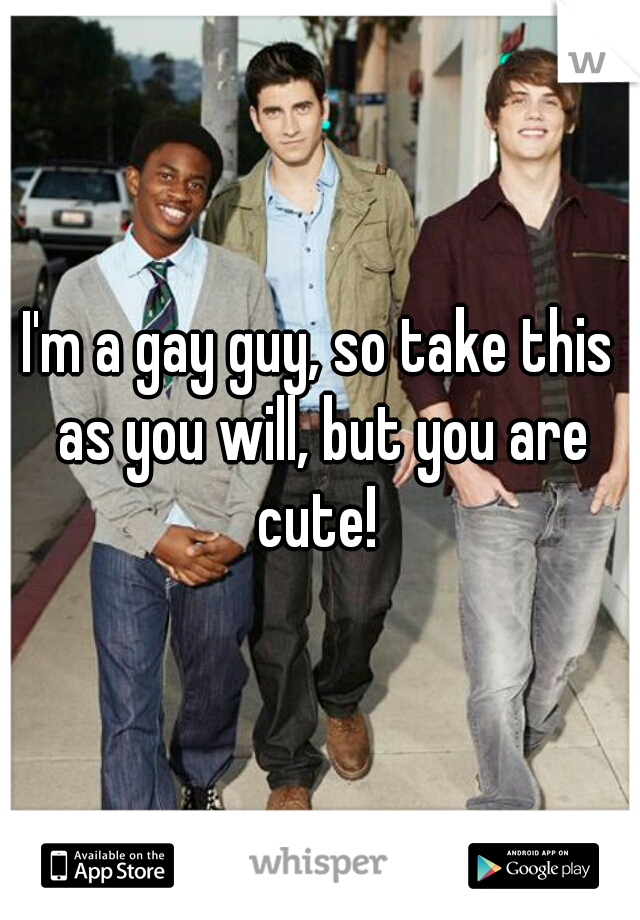 I'm a gay guy, so take this as you will, but you are cute! 