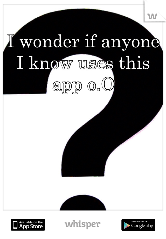 I wonder if anyone I know uses this app o.O