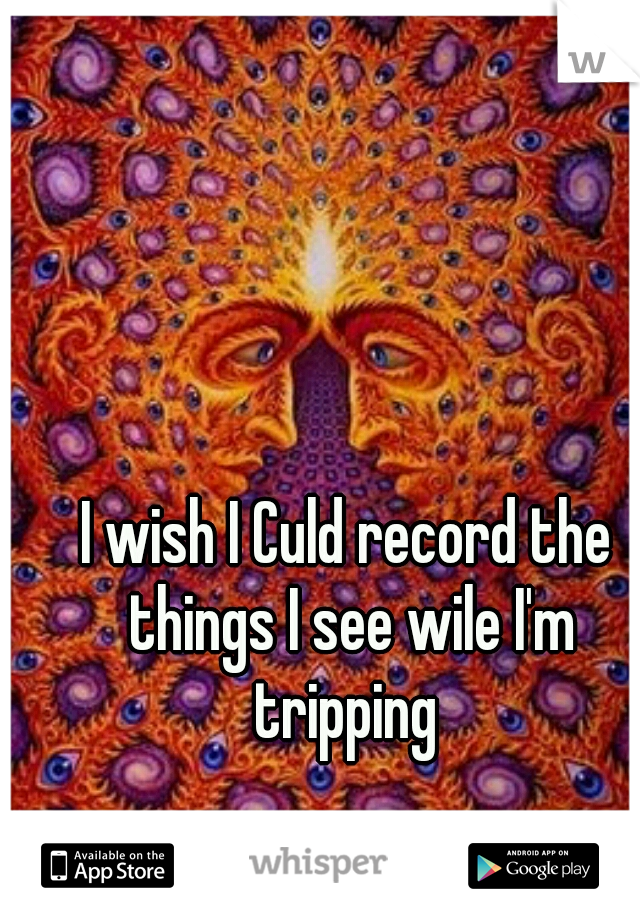 I wish I Culd record the things I see wile I'm tripping 