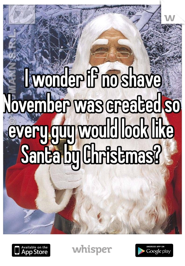  I wonder if no shave November was created so every guy would look like Santa by Christmas?