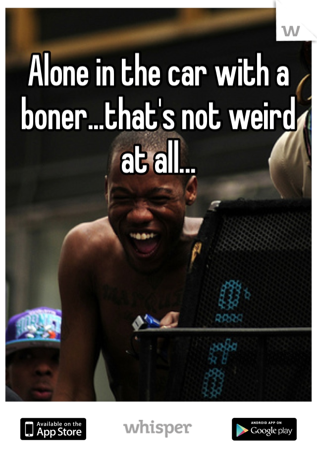 Alone in the car with a boner...that's not weird at all...