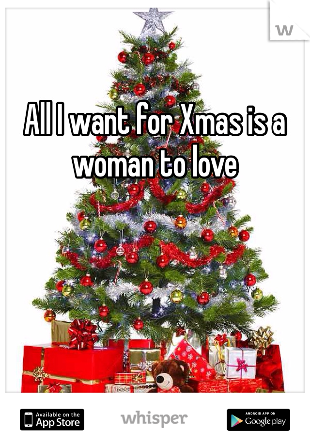 All I want for Xmas is a woman to love