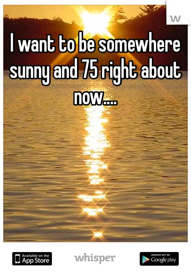 I want to be somewhere sunny and 75 right about now....