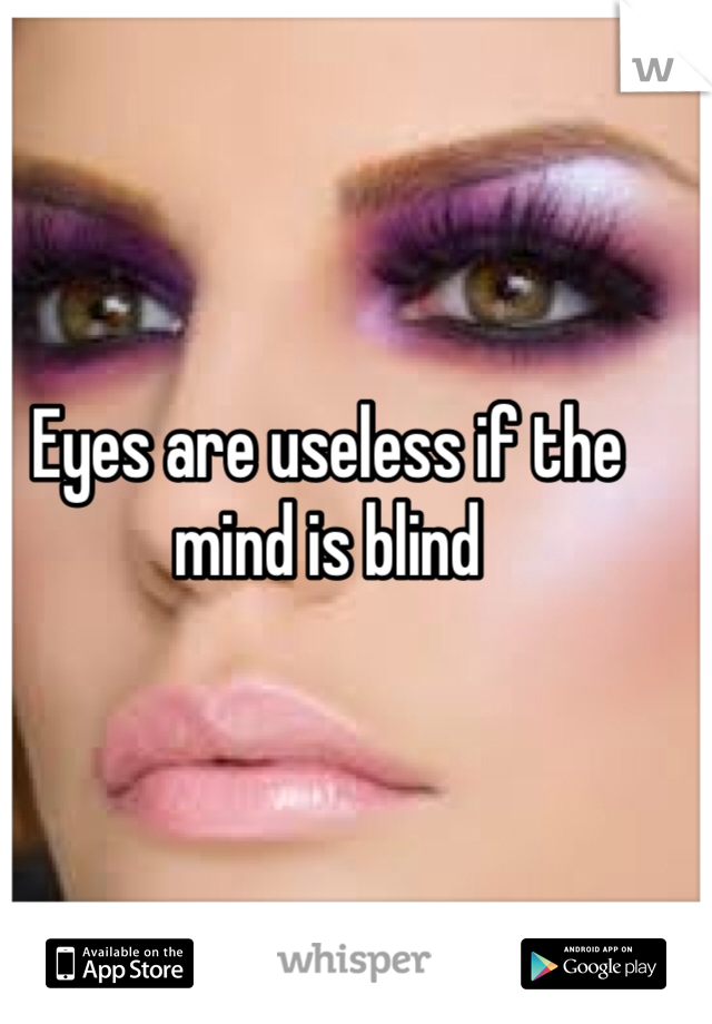 Eyes are useless if the mind is blind 