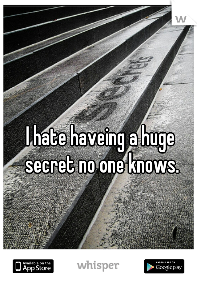 I hate haveing a huge secret no one knows.