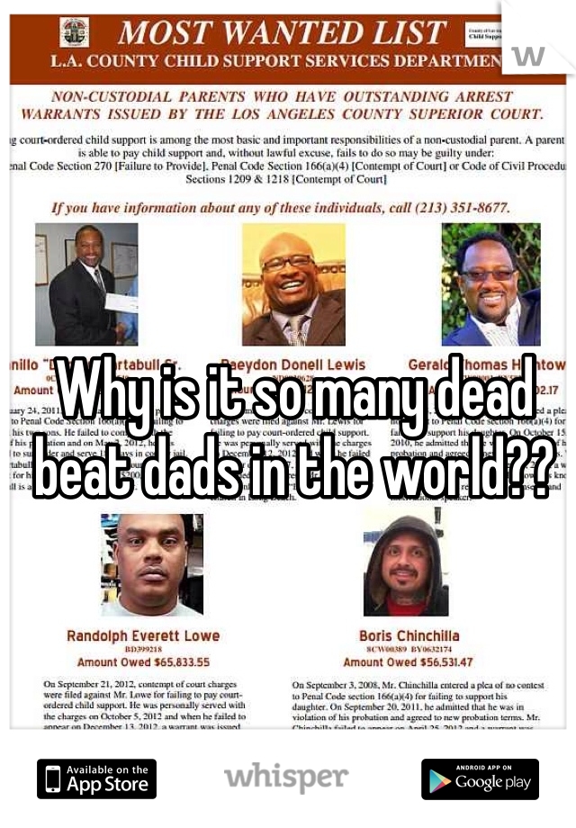 Why is it so many dead beat dads in the world??