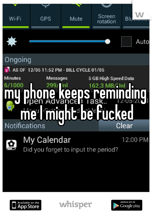 my phone keeps reminding me I might be fucked