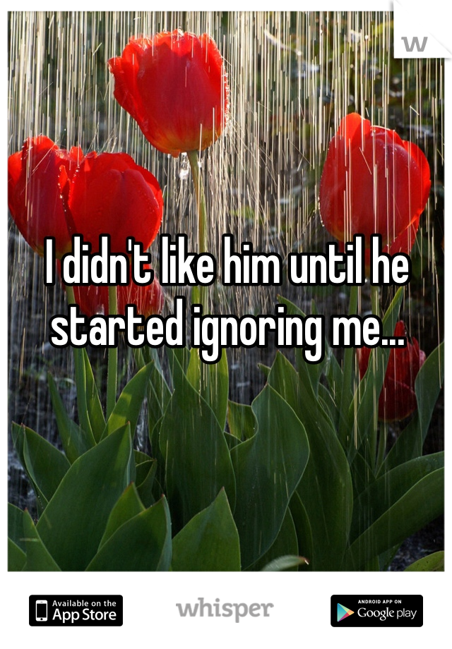 I didn't like him until he started ignoring me...