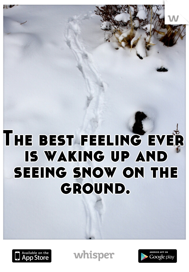 The best feeling ever is waking up and seeing snow on the ground.