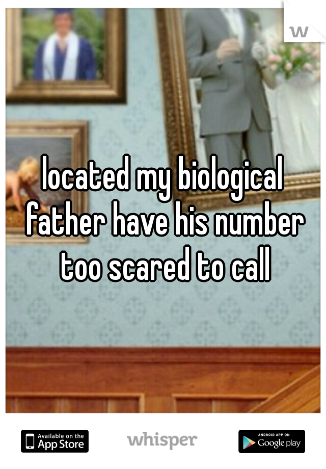 located my biological father have his number too scared to call