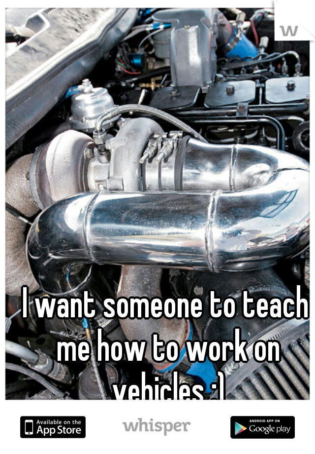 I want someone to teach me how to work on vehicles :)