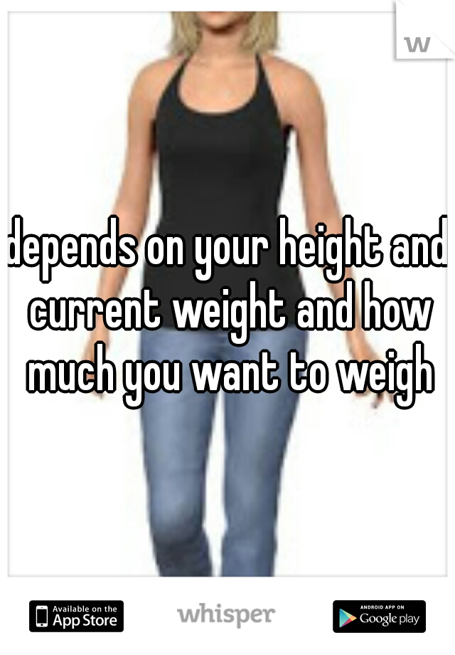 depends on your height and current weight and how much you want to weigh