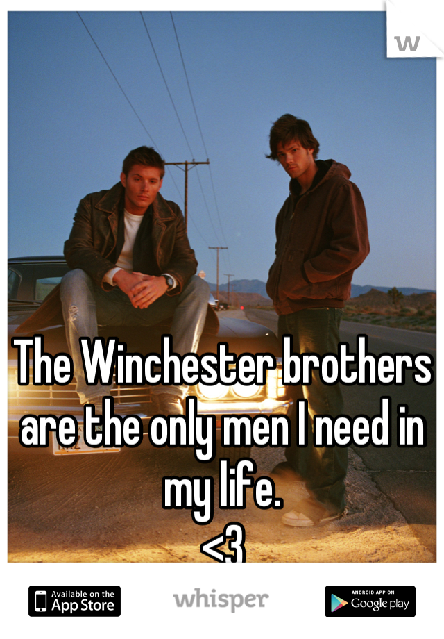 The Winchester brothers are the only men I need in my life. 
<3
