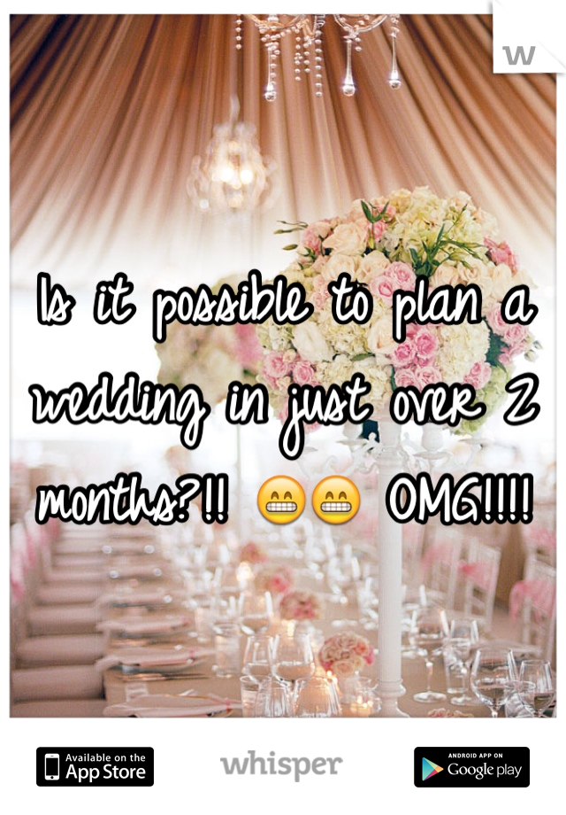 Is it possible to plan a wedding in just over 2 months?!! 😁😁 OMG!!!!