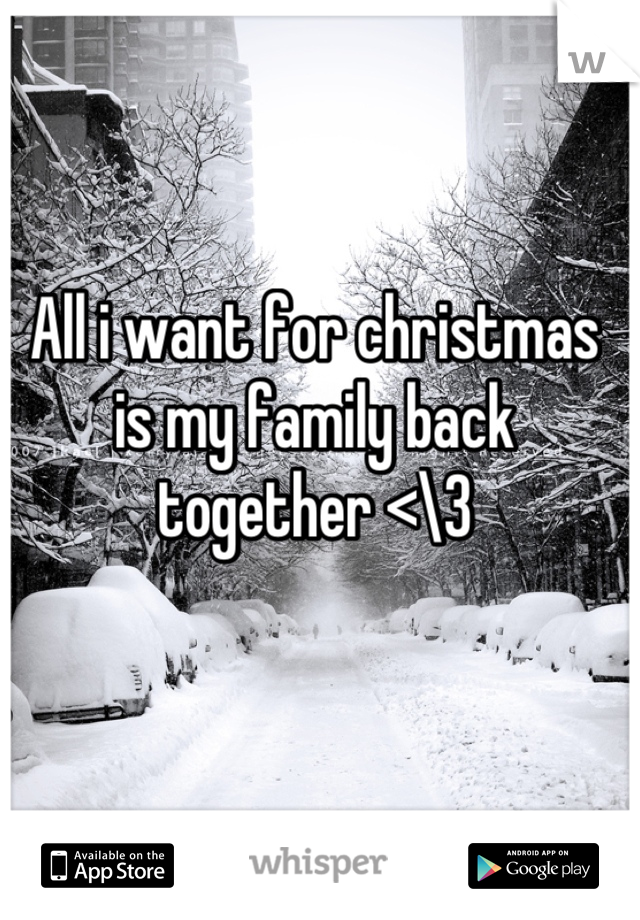 All i want for christmas is my family back together <\3