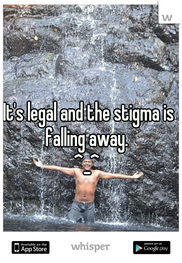 It's legal and the stigma is falling away.  



^_^ 