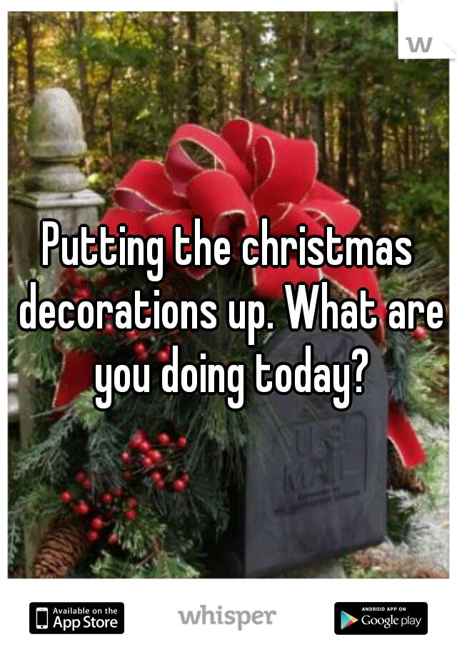 Putting the christmas decorations up. What are you doing today?