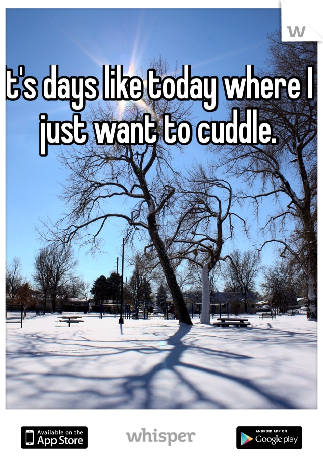 It's days like today where I just want to cuddle. 