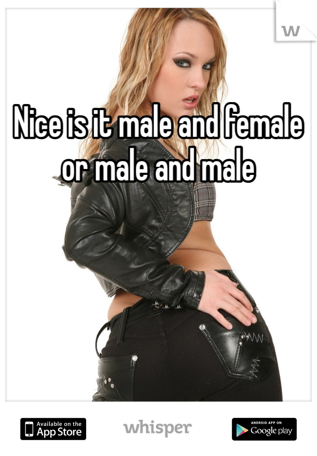 Nice is it male and female or male and male