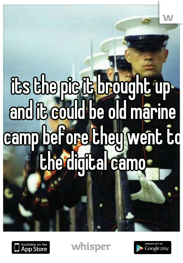 its the pic it brought up and it could be old marine camp before they went to the digital camo