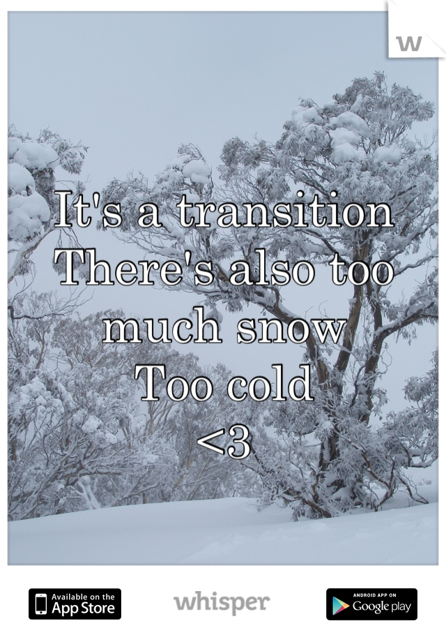 It's a transition 
There's also too much snow
Too cold
<3