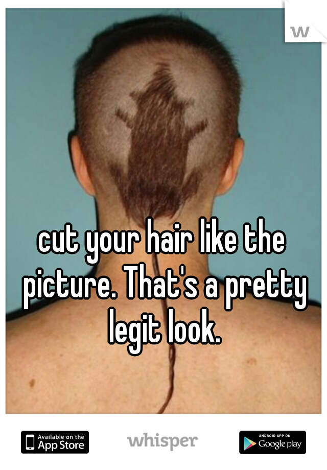 cut your hair like the picture. That's a pretty legit look.