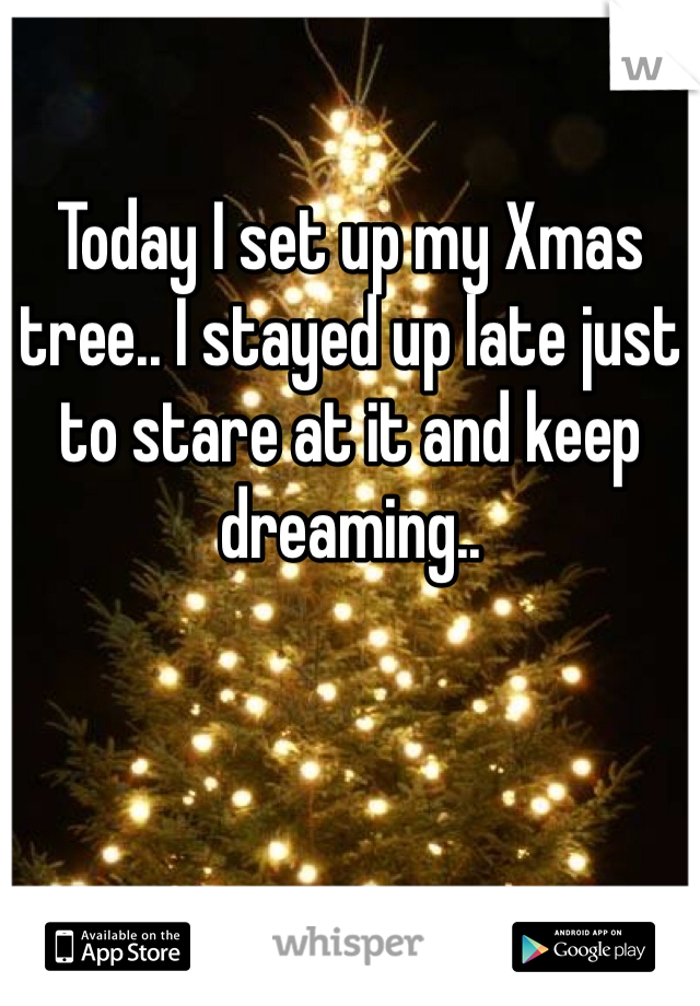 Today I set up my Xmas tree.. I stayed up late just to stare at it and keep dreaming..