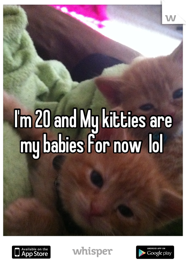 I'm 20 and My kitties are my babies for now  lol 