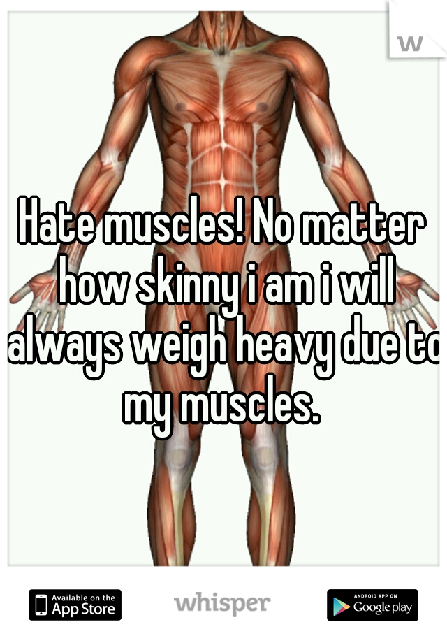 Hate muscles! No matter how skinny i am i will always weigh heavy due to my muscles. 