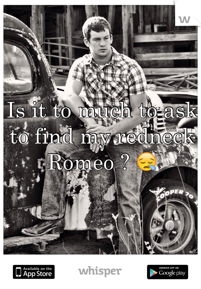 Is it to much to ask to find my redneck Romeo ? 😪