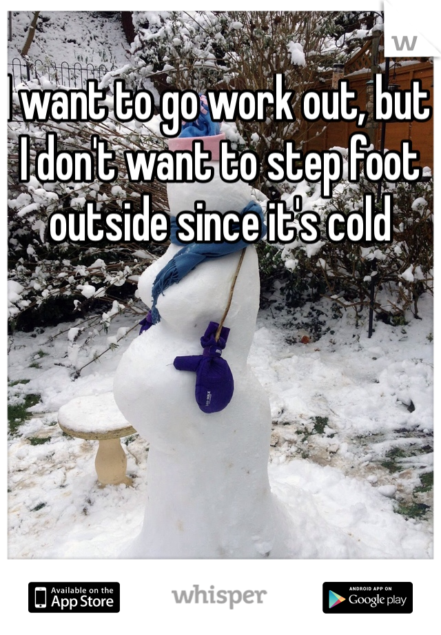 I want to go work out, but I don't want to step foot outside since it's cold