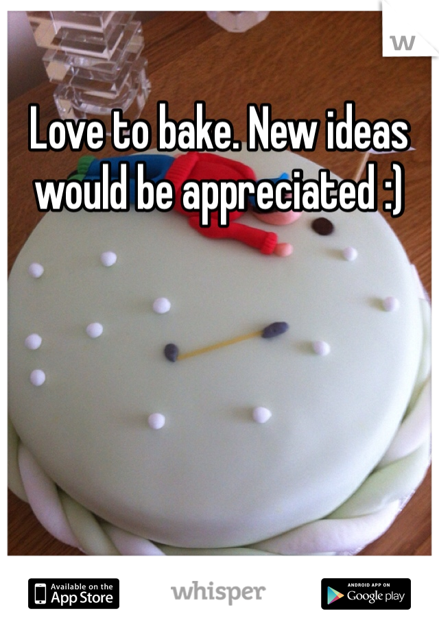 Love to bake. New ideas would be appreciated :)