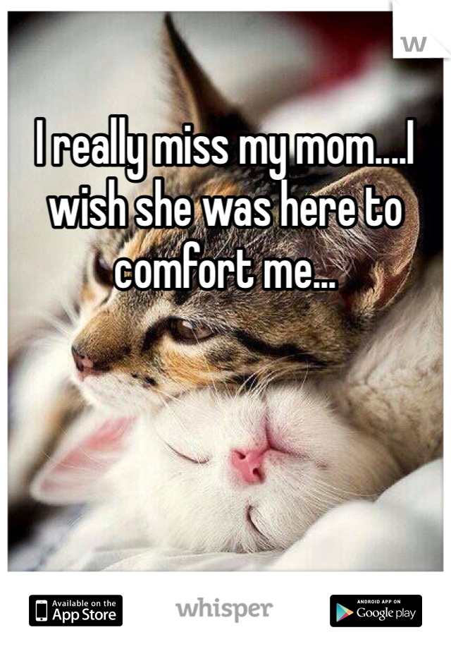 I really miss my mom....I wish she was here to comfort me...