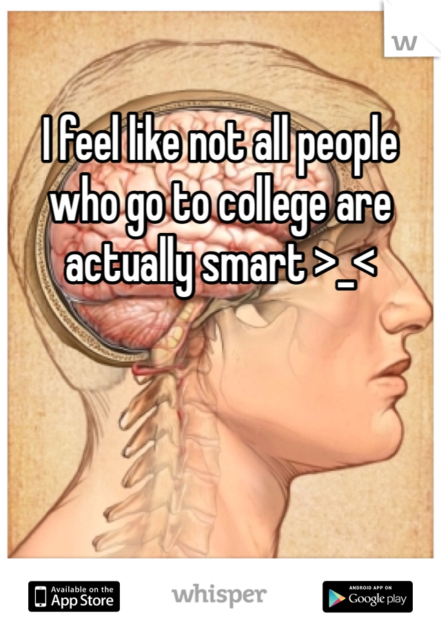 I feel like not all people who go to college are actually smart >_<