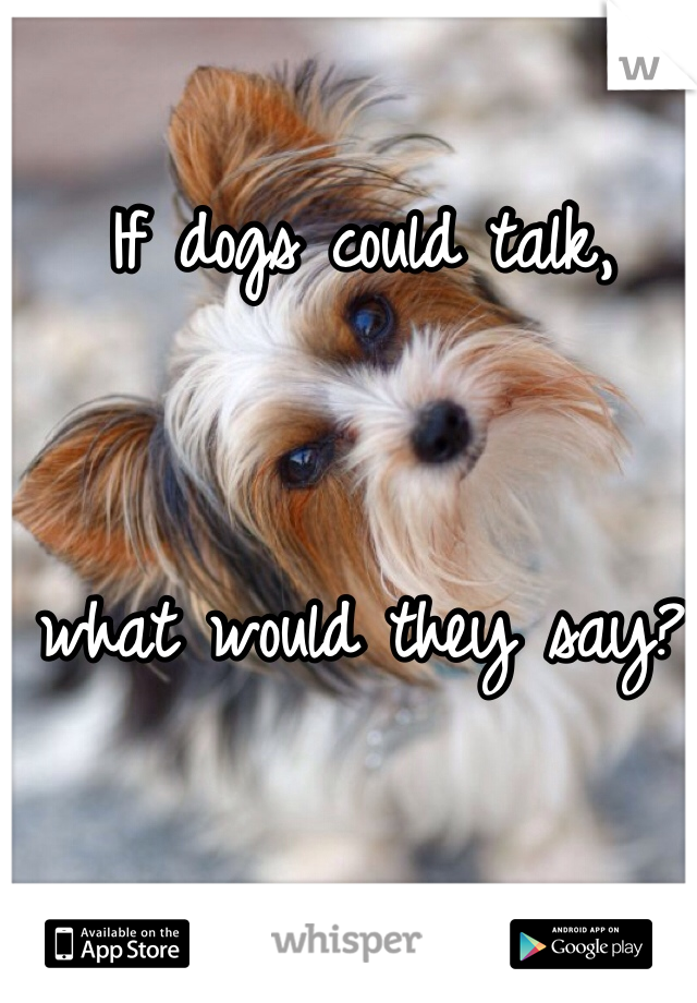 If dogs could talk, 


what would they say?

