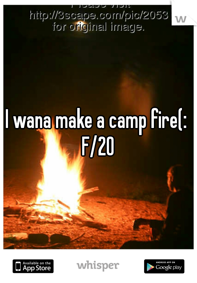 I wana make a camp fire(: 

F/20